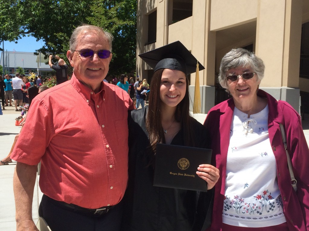 Bill, Emily, and Nan at Emily's graduation from OSU, June 2015